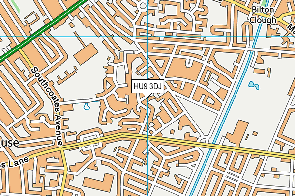 HU9 3DJ map - OS VectorMap District (Ordnance Survey)