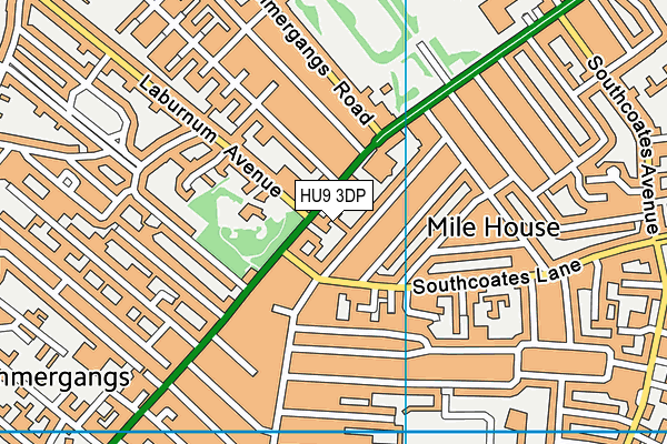 HU9 3DP map - OS VectorMap District (Ordnance Survey)