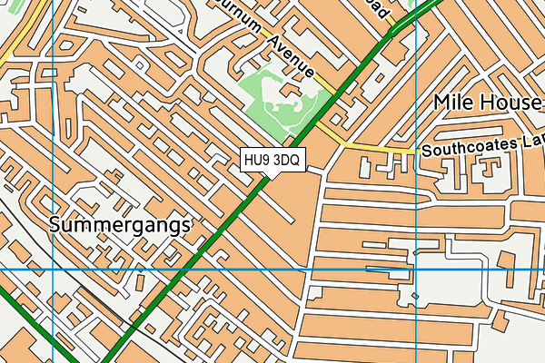 HU9 3DQ map - OS VectorMap District (Ordnance Survey)