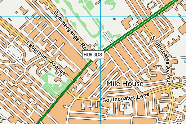 HU9 3DS map - OS VectorMap District (Ordnance Survey)