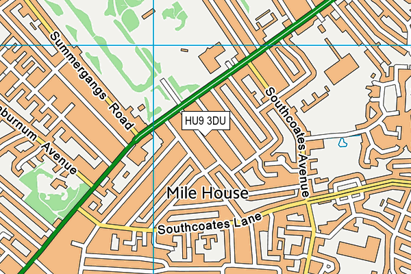 HU9 3DU map - OS VectorMap District (Ordnance Survey)