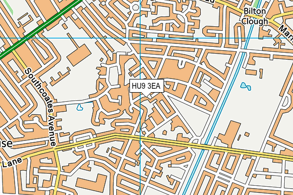 HU9 3EA map - OS VectorMap District (Ordnance Survey)