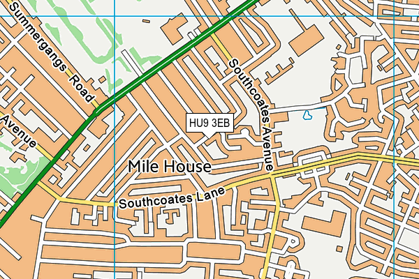 HU9 3EB map - OS VectorMap District (Ordnance Survey)