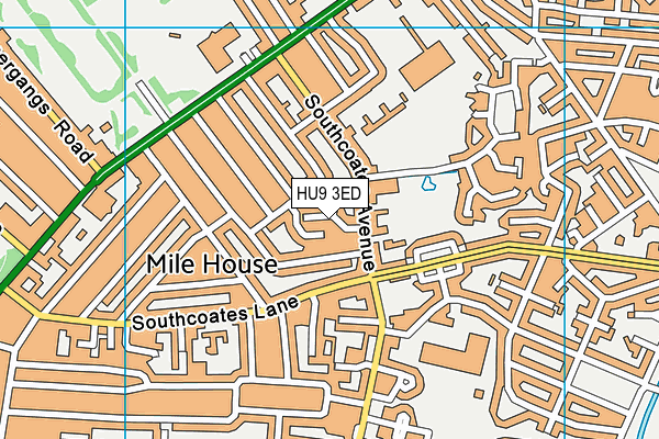 HU9 3ED map - OS VectorMap District (Ordnance Survey)