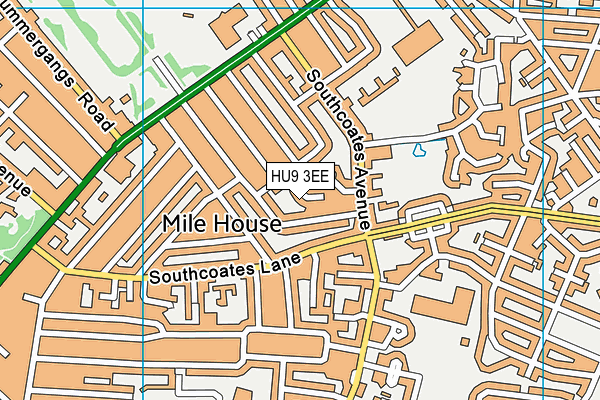 HU9 3EE map - OS VectorMap District (Ordnance Survey)