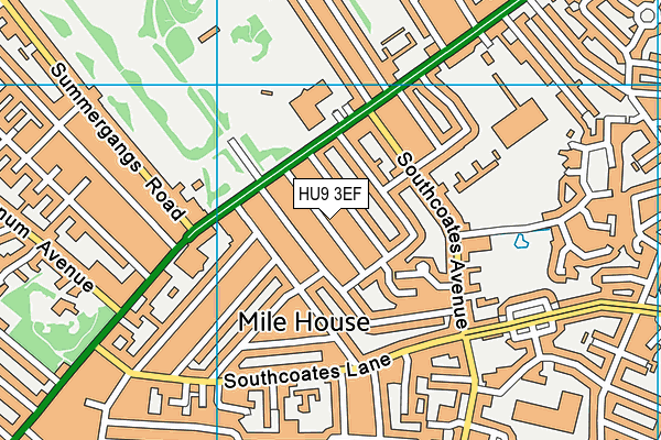 HU9 3EF map - OS VectorMap District (Ordnance Survey)
