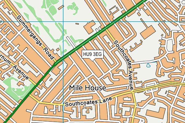 HU9 3EG map - OS VectorMap District (Ordnance Survey)