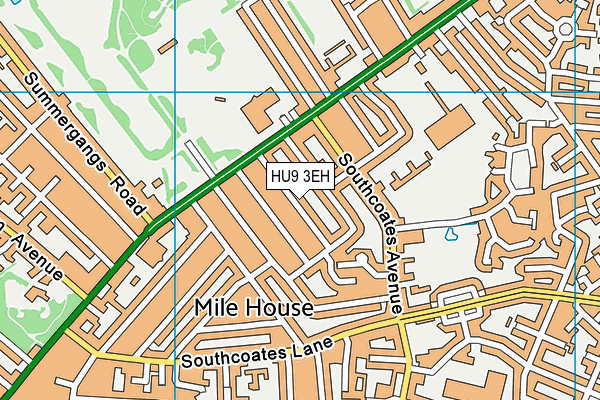 HU9 3EH map - OS VectorMap District (Ordnance Survey)