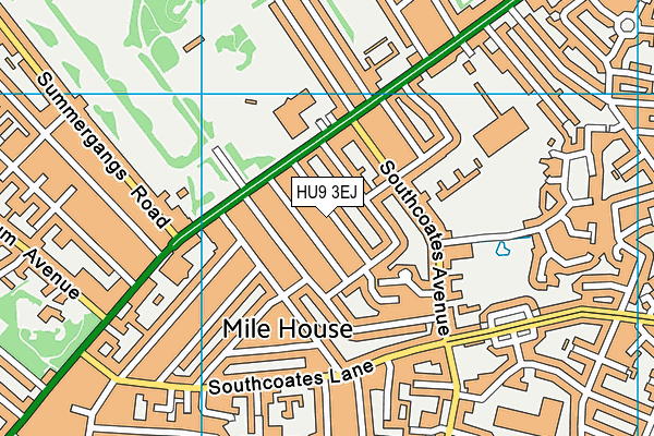 HU9 3EJ map - OS VectorMap District (Ordnance Survey)