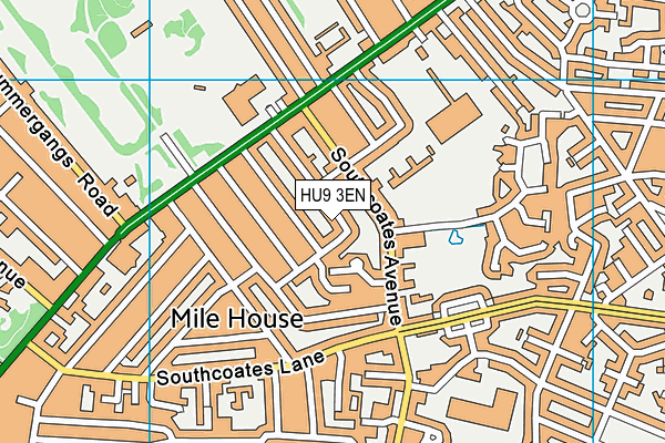 HU9 3EN map - OS VectorMap District (Ordnance Survey)