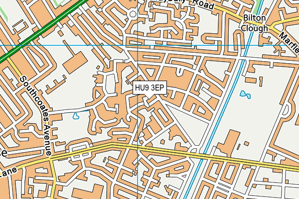 HU9 3EP map - OS VectorMap District (Ordnance Survey)