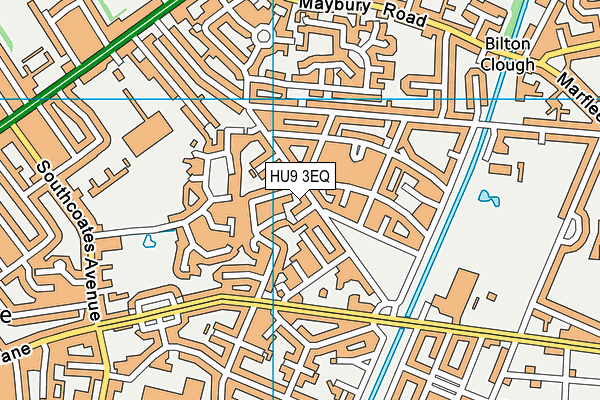 HU9 3EQ map - OS VectorMap District (Ordnance Survey)