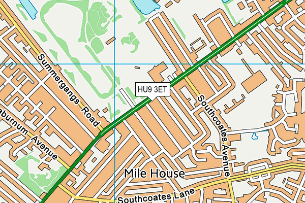 HU9 3ET map - OS VectorMap District (Ordnance Survey)