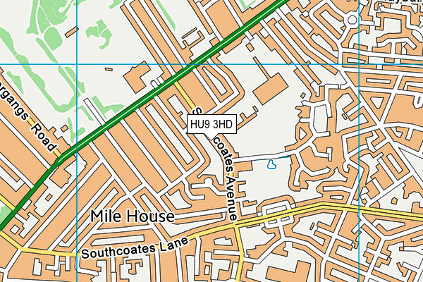 HU9 3HD map - OS VectorMap District (Ordnance Survey)