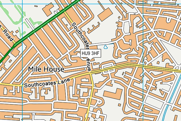 HU9 3HF map - OS VectorMap District (Ordnance Survey)