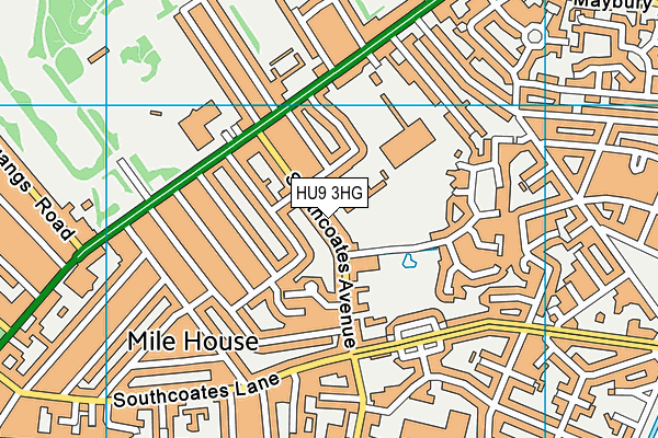 HU9 3HG map - OS VectorMap District (Ordnance Survey)