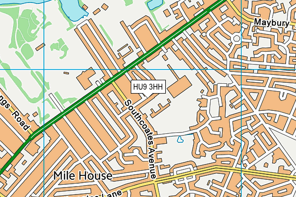 HU9 3HH map - OS VectorMap District (Ordnance Survey)