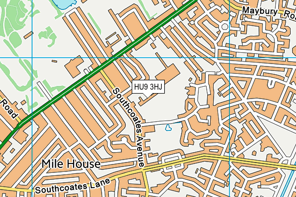 HU9 3HJ map - OS VectorMap District (Ordnance Survey)