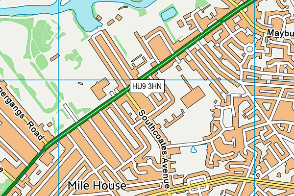 HU9 3HN map - OS VectorMap District (Ordnance Survey)