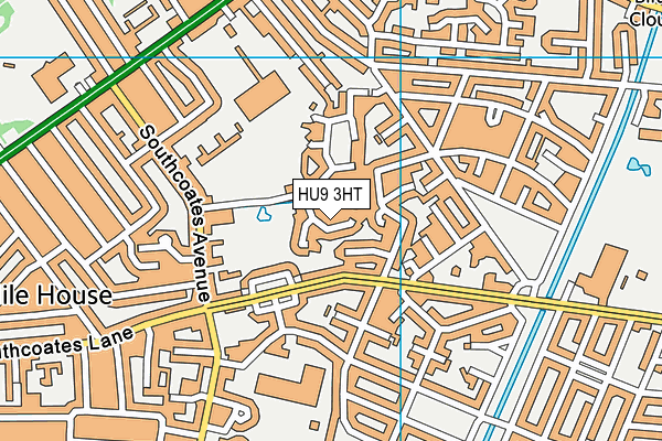 HU9 3HT map - OS VectorMap District (Ordnance Survey)