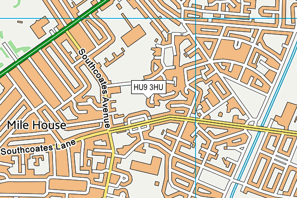 HU9 3HU map - OS VectorMap District (Ordnance Survey)