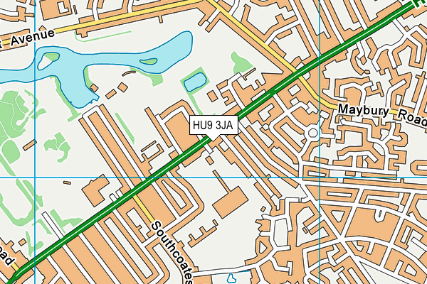 HU9 3JA map - OS VectorMap District (Ordnance Survey)