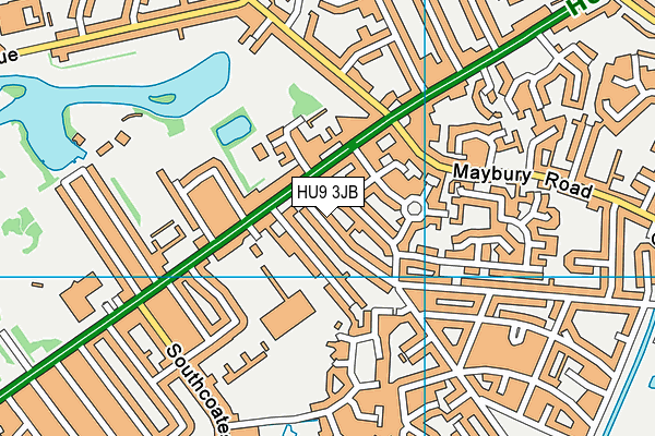 HU9 3JB map - OS VectorMap District (Ordnance Survey)