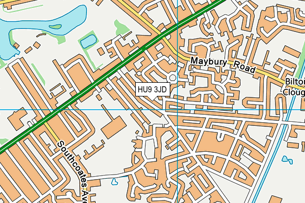 HU9 3JD map - OS VectorMap District (Ordnance Survey)