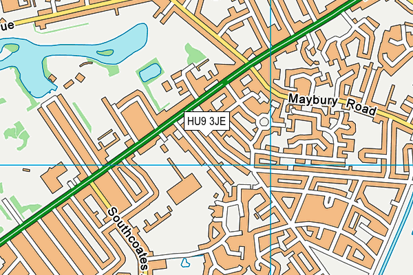 HU9 3JE map - OS VectorMap District (Ordnance Survey)