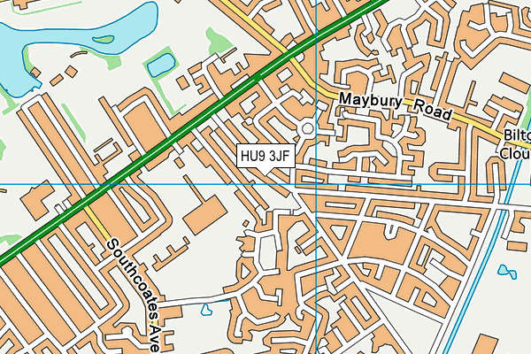 HU9 3JF map - OS VectorMap District (Ordnance Survey)