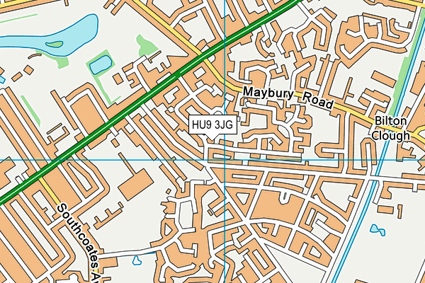 HU9 3JG map - OS VectorMap District (Ordnance Survey)