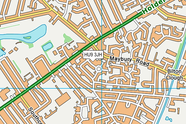 HU9 3JH map - OS VectorMap District (Ordnance Survey)