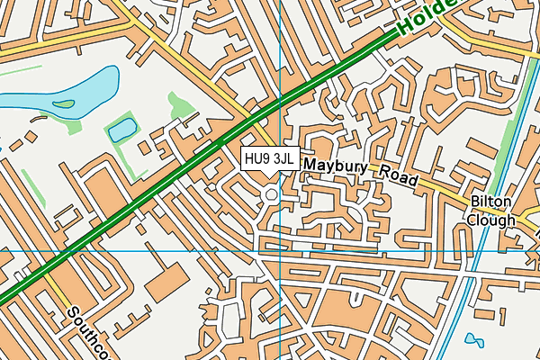 HU9 3JL map - OS VectorMap District (Ordnance Survey)