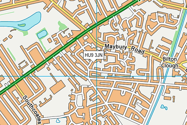 HU9 3JN map - OS VectorMap District (Ordnance Survey)