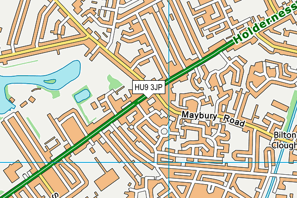 HU9 3JP map - OS VectorMap District (Ordnance Survey)