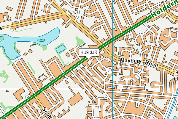 HU9 3JR map - OS VectorMap District (Ordnance Survey)