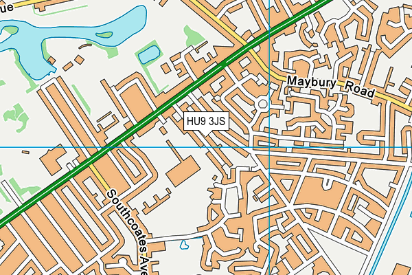 HU9 3JS map - OS VectorMap District (Ordnance Survey)