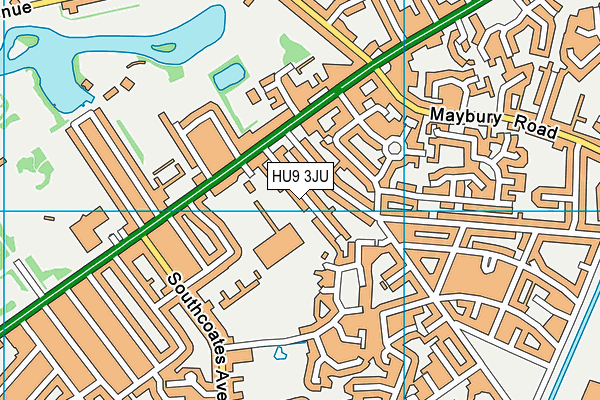 HU9 3JU map - OS VectorMap District (Ordnance Survey)