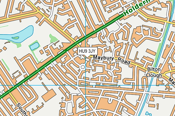 HU9 3JY map - OS VectorMap District (Ordnance Survey)