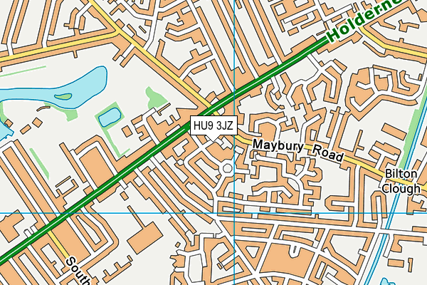 HU9 3JZ map - OS VectorMap District (Ordnance Survey)