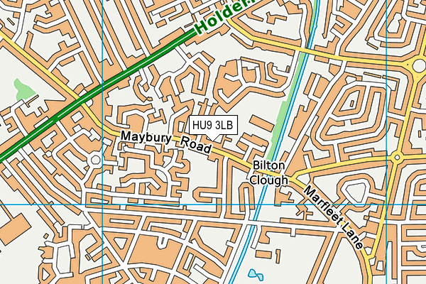 HU9 3LB map - OS VectorMap District (Ordnance Survey)