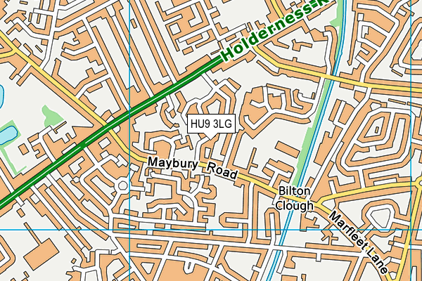HU9 3LG map - OS VectorMap District (Ordnance Survey)