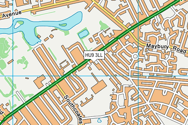 HU9 3LL map - OS VectorMap District (Ordnance Survey)