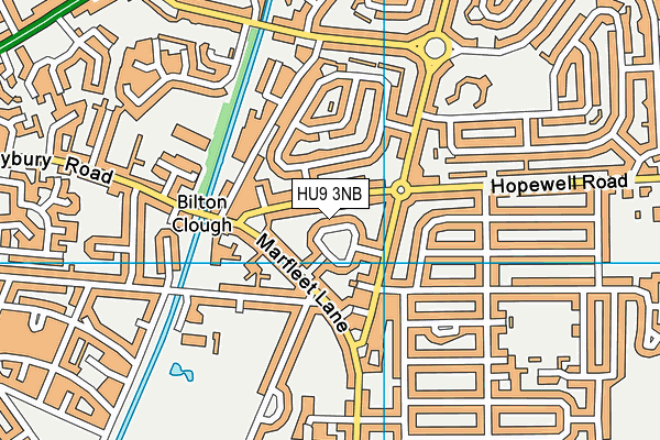 HU9 3NB map - OS VectorMap District (Ordnance Survey)