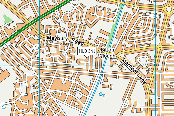 HU9 3NJ map - OS VectorMap District (Ordnance Survey)