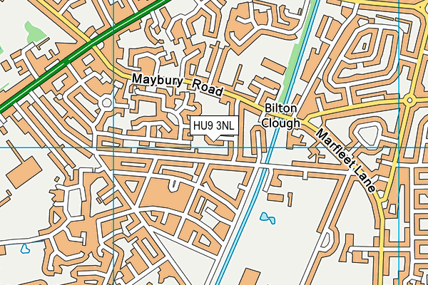 HU9 3NL map - OS VectorMap District (Ordnance Survey)