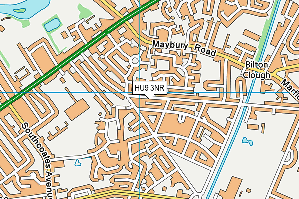 HU9 3NR map - OS VectorMap District (Ordnance Survey)