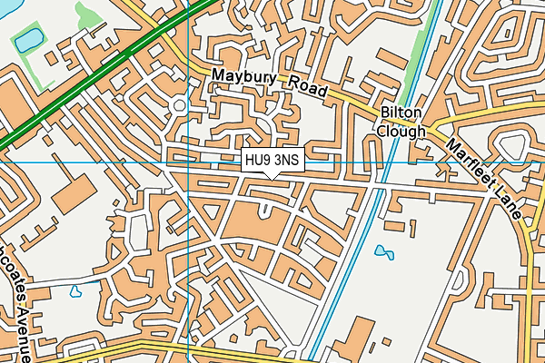 HU9 3NS map - OS VectorMap District (Ordnance Survey)