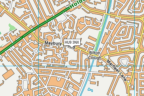 HU9 3NX map - OS VectorMap District (Ordnance Survey)