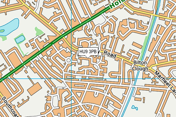 HU9 3PB map - OS VectorMap District (Ordnance Survey)